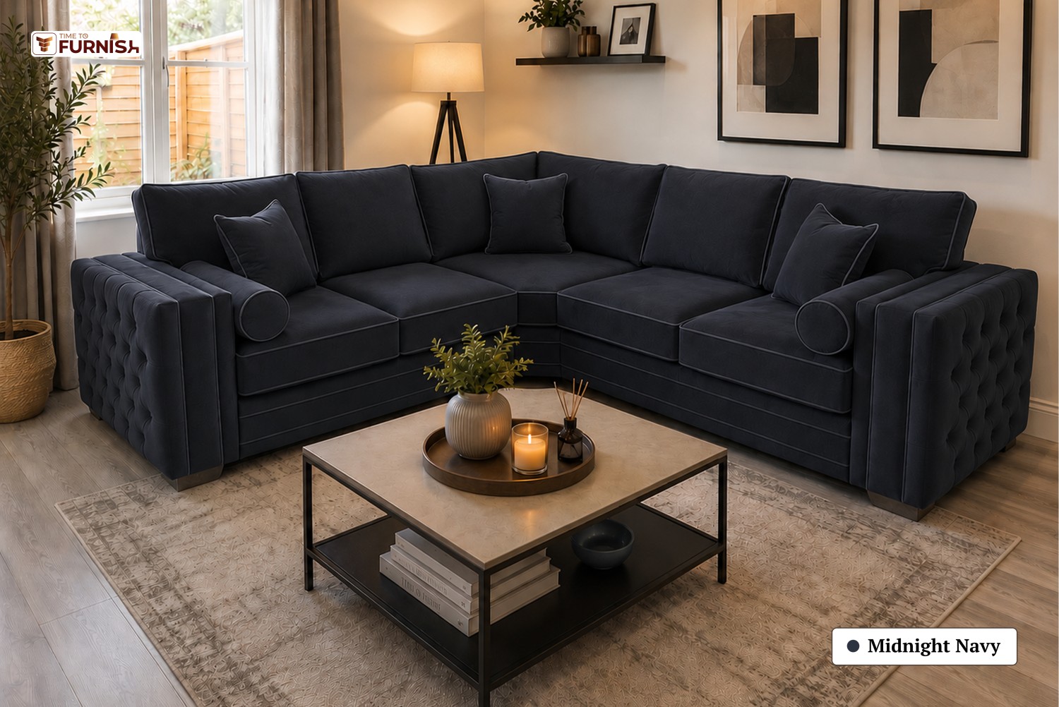TTF-S-Lulu2625 Luxury Fabric Sofa  Sofa Only (Coffee Table Not Included)