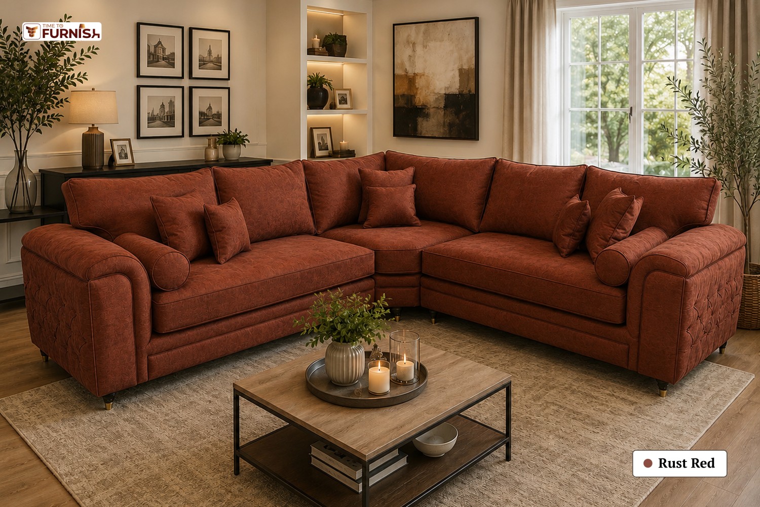 TTF-S-Najma2624 Luxury Fabric Sofa  Sofa Only (Coffee Table Not Included)