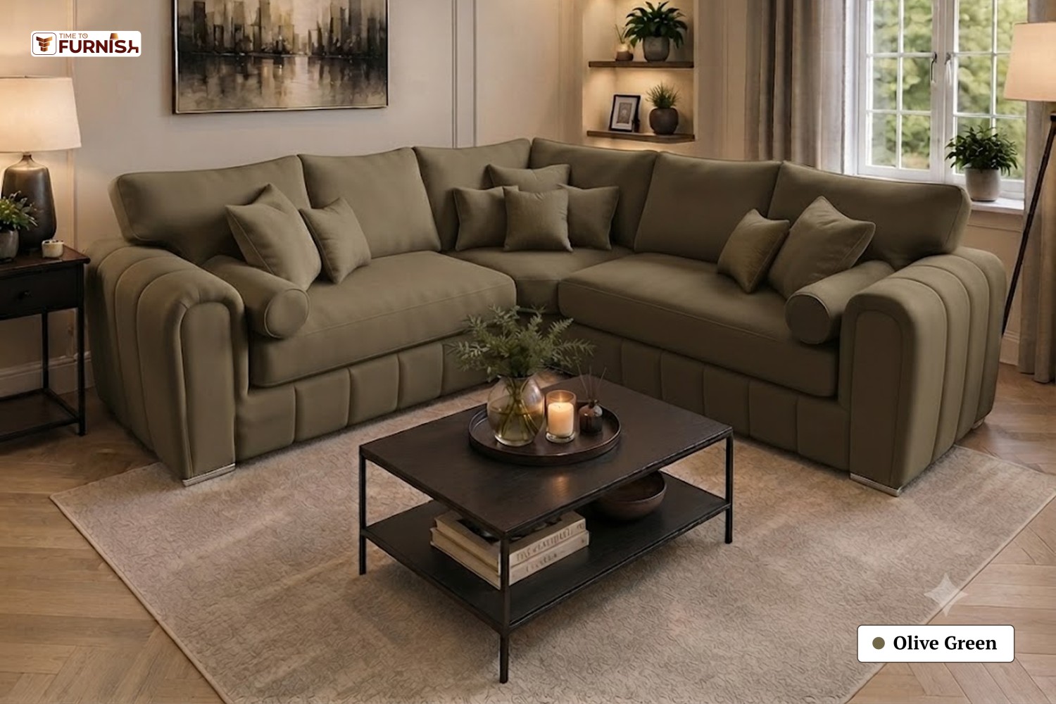 TTF-S-Jamila2634 Luxury Fabric Sofa  Sofa Only (Coffee Table Not Included)