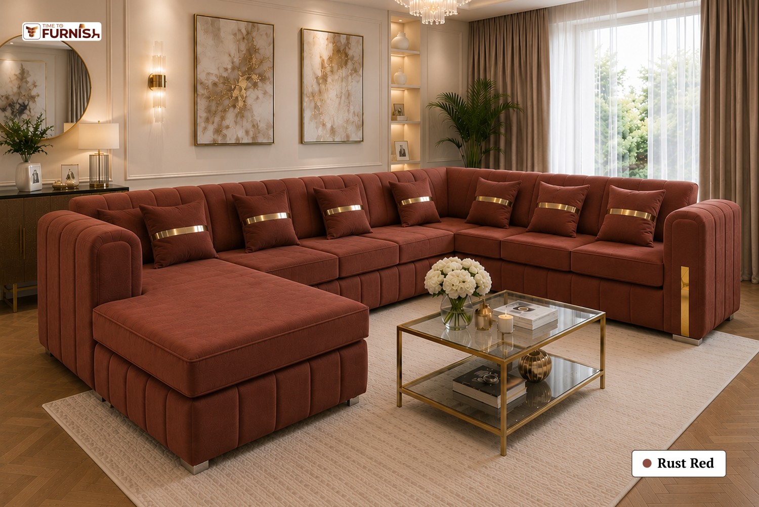 TTF-S-Qamar2623 Luxury Fabric Sofa  Sofa Only (Coffee Table Not Included)
