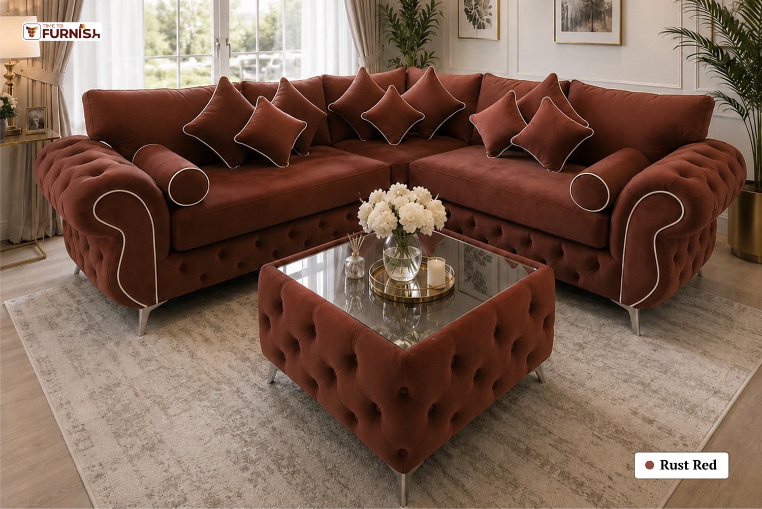 TTF-S-Jannah2609 Luxury Fabric Sofa  Sofa Only (Optional Coffee Table Available)