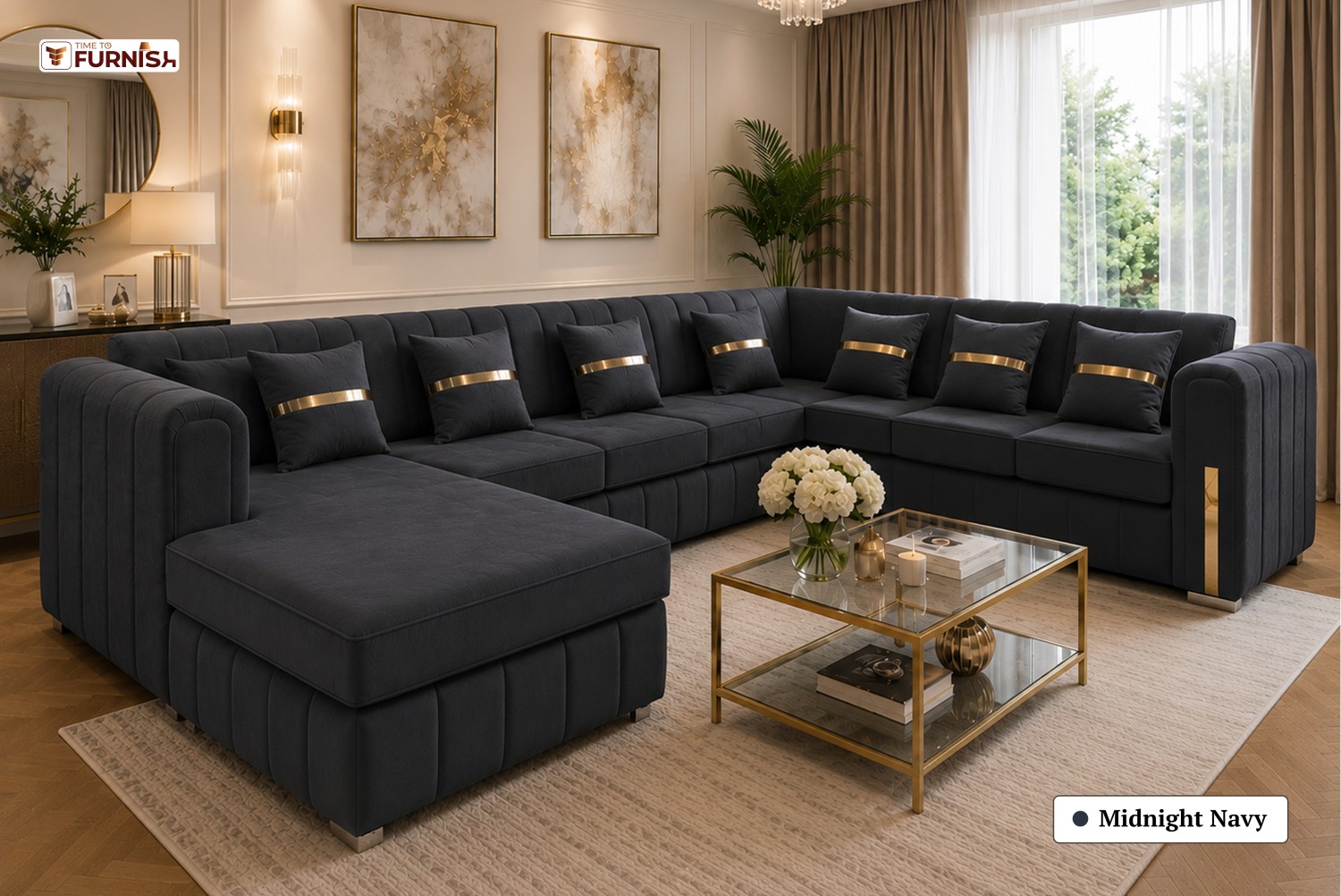 TTF-S-Rayan2610 Luxury Fabric Sofa  Sofa Only (Coffee Table Not Included)