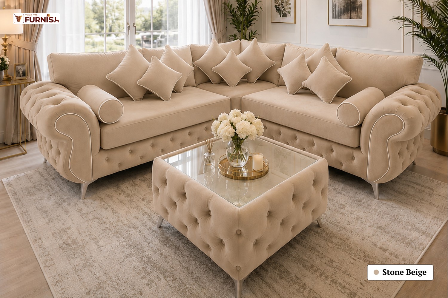 TTF-S-Jannah2609 Luxury Fabric Sofa  Sofa Only (Optional Coffee Table Available)