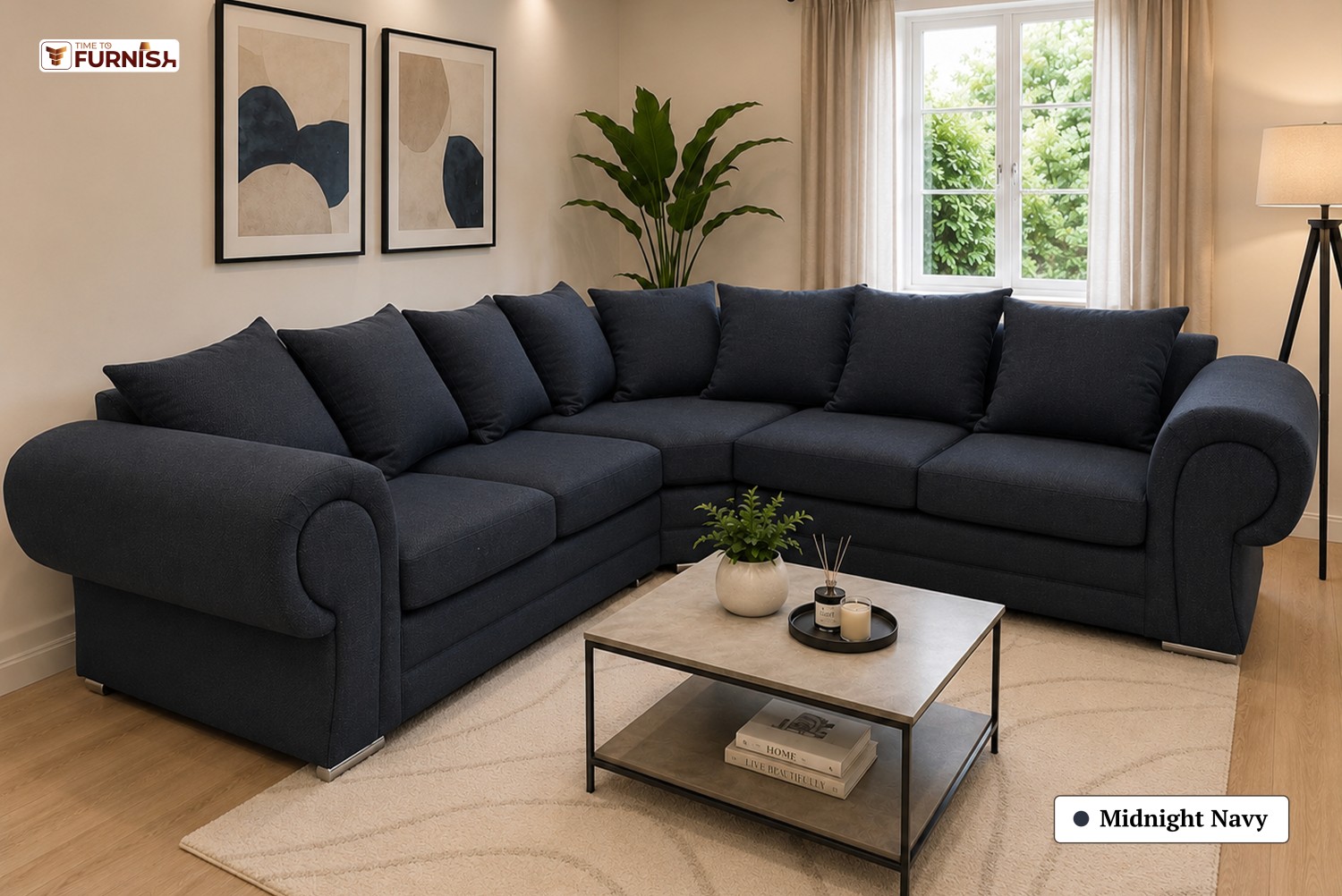 TTF-S-Hanan2618 Luxury Fabric Sofa  Sofa Only (Coffee Table Not Included)