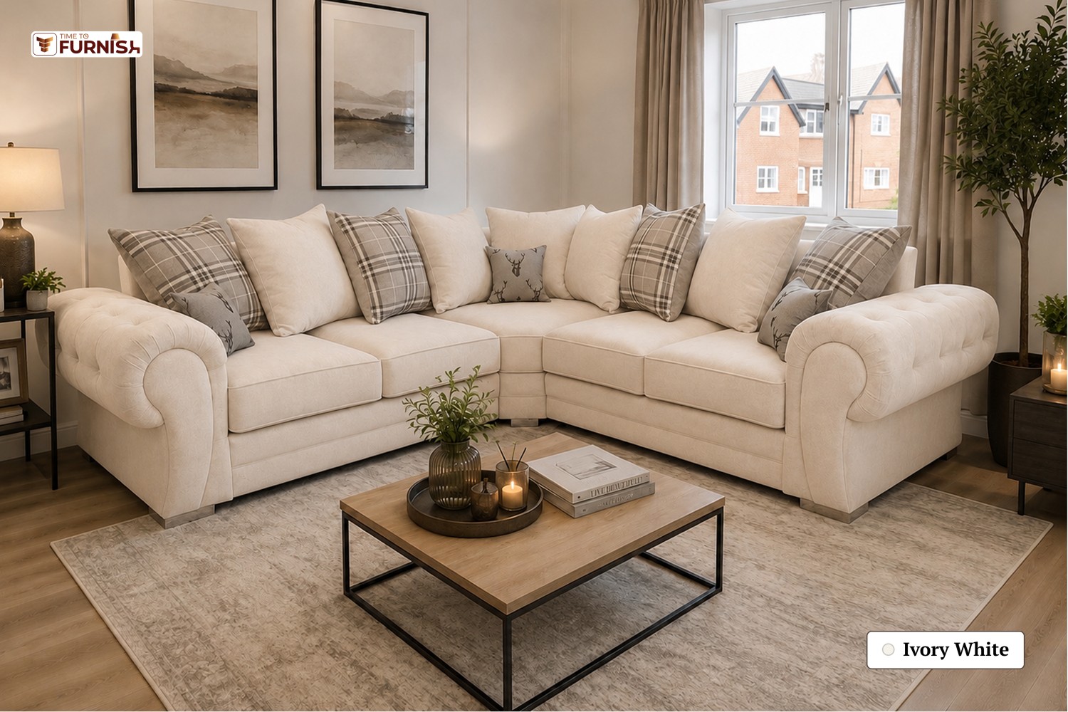 TTF-S-Amina2615 Luxury Fabric Sofa  Sofa Only (Coffee Table Not Included)