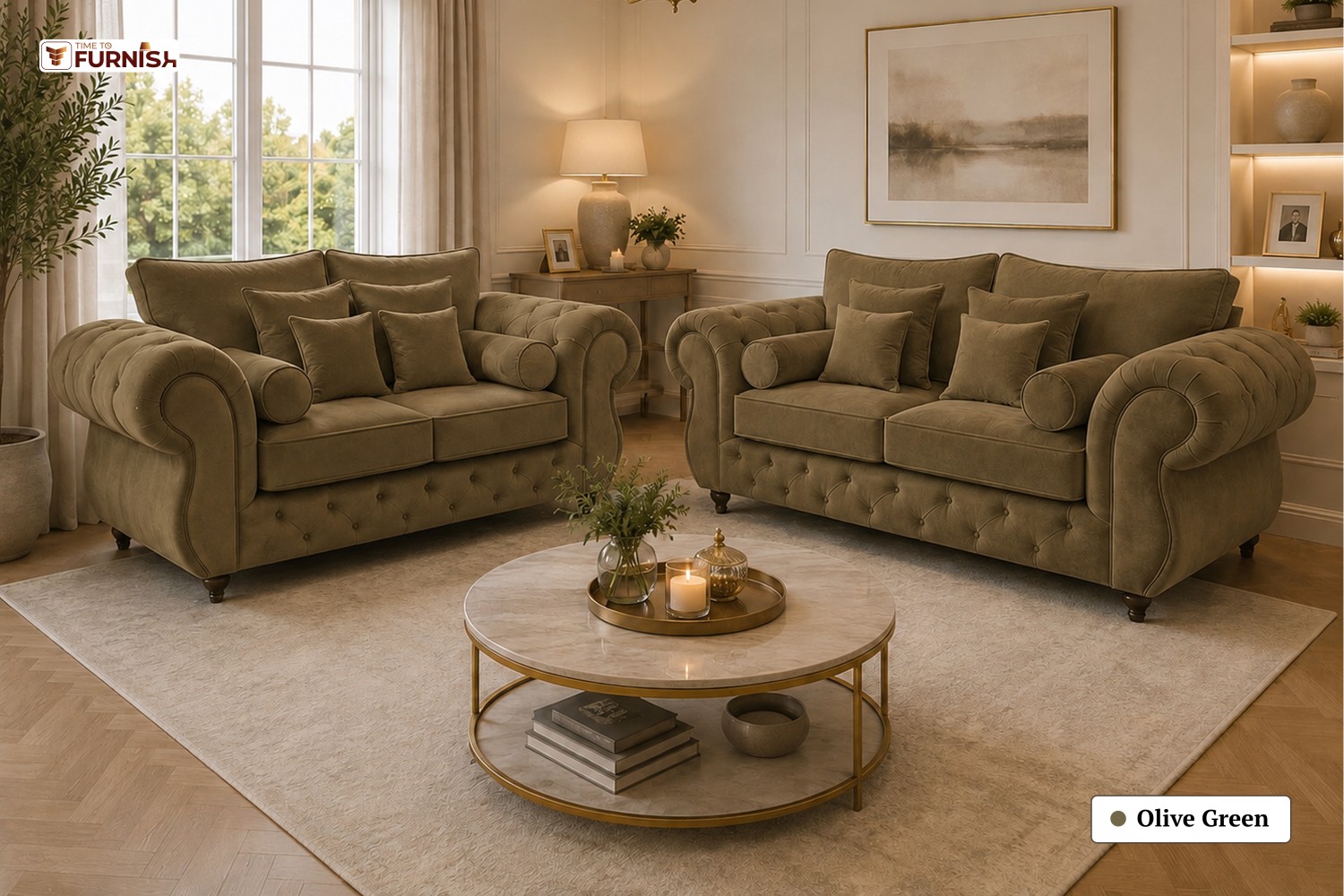 TTF-S-Basira2629 Luxury Fabric Sofa  Sofa Only (Coffee Table Not Included)