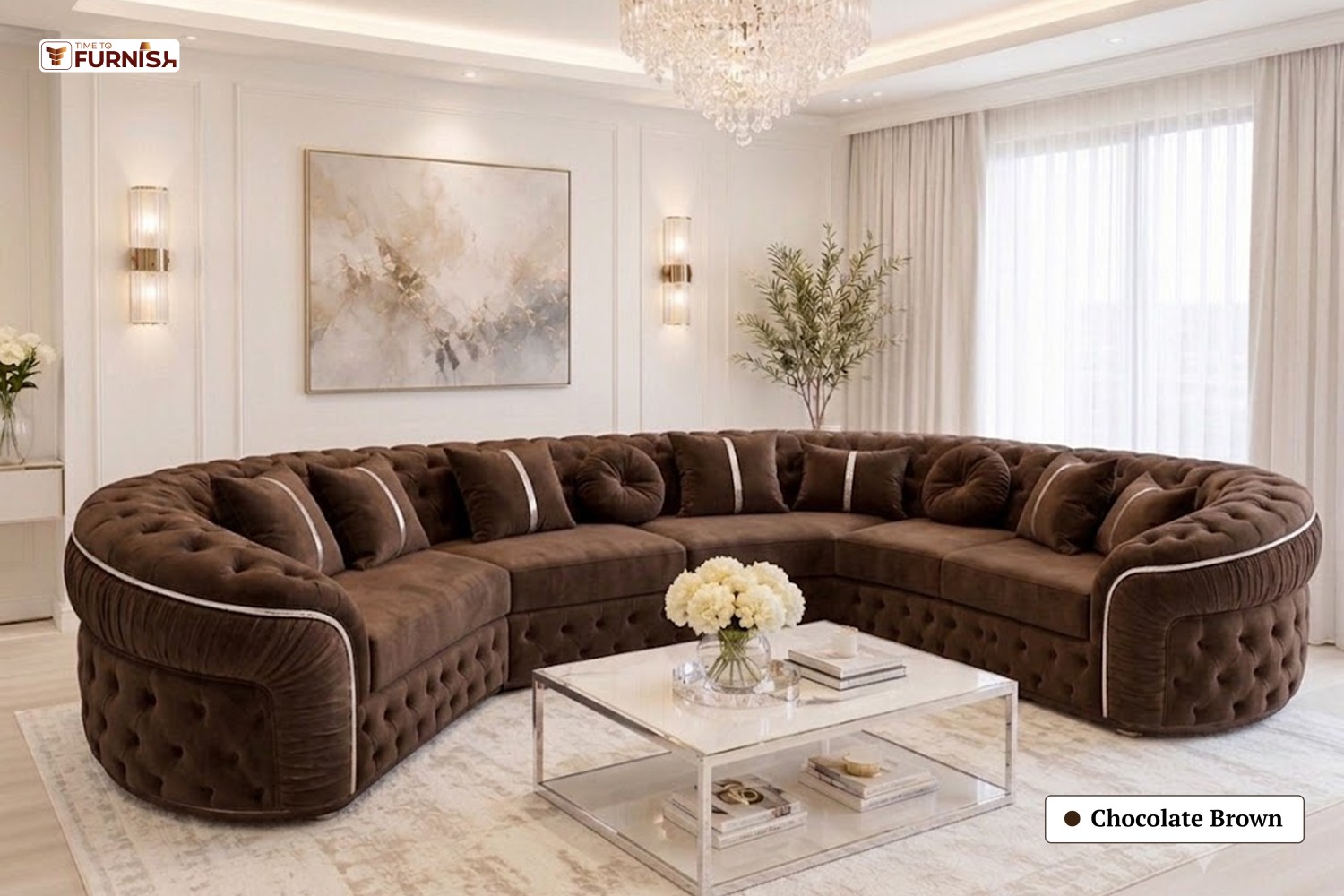 TTF-S-Zahra2605 Luxury Fabric Sofa  Sofa Only (Coffee Table Not Included)