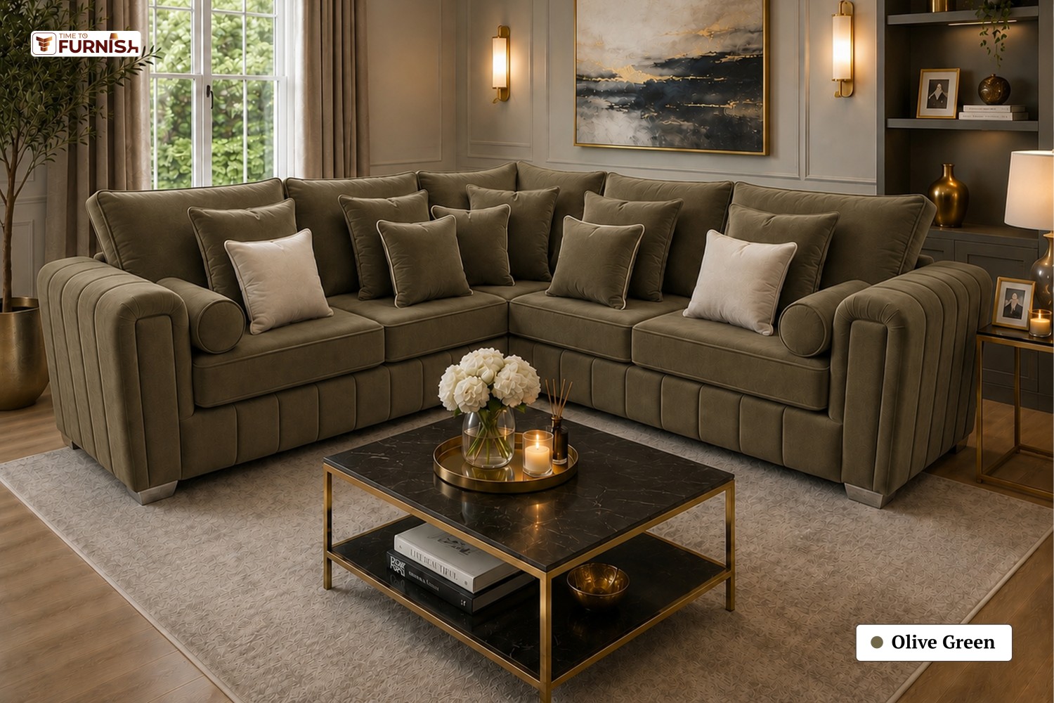 TTF-S-Blossom2636 Luxury Fabric Sofa  Sofa Only (Coffee Table Not Included)