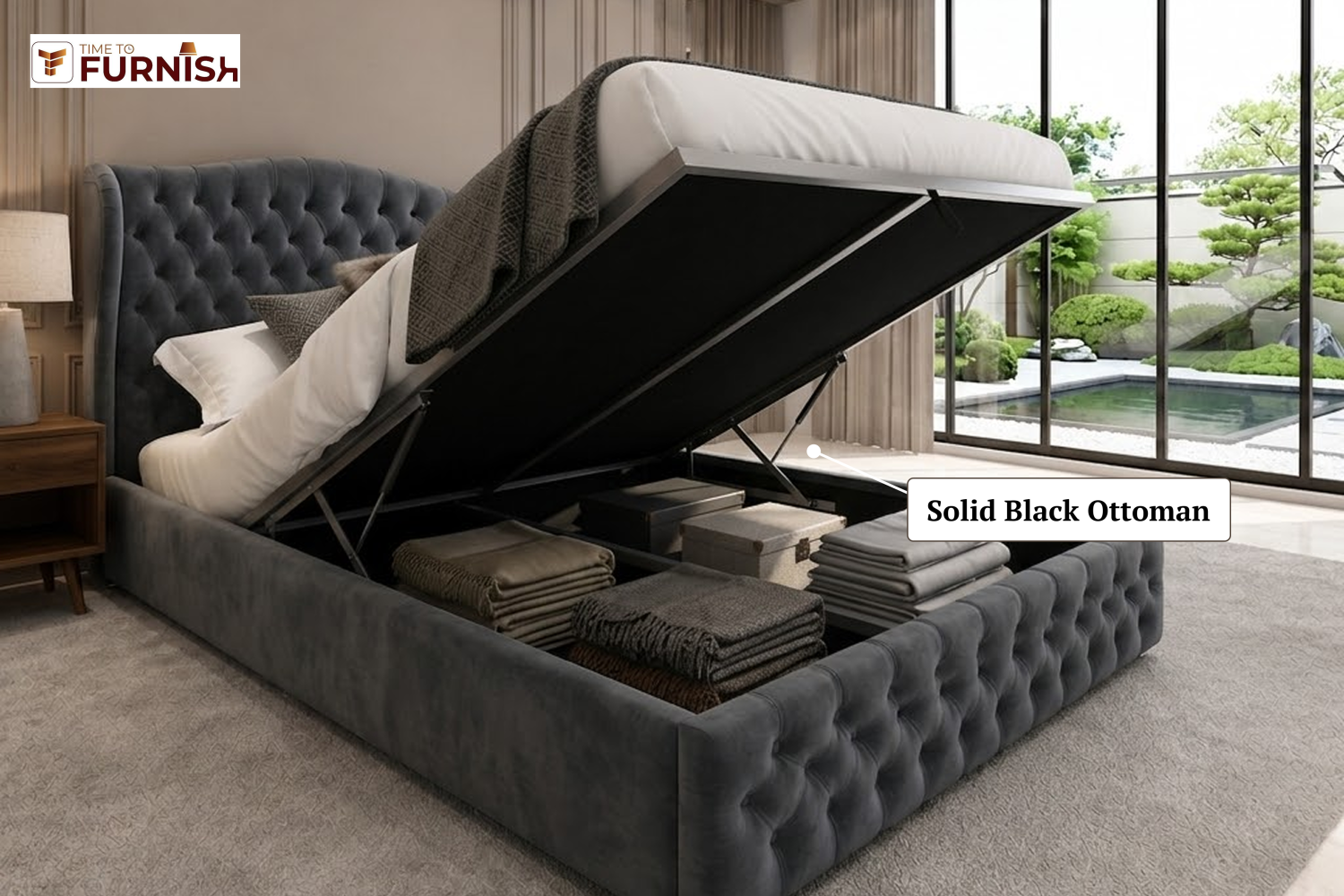Whistler Bed with Optional Ottoman Storage  TTF280