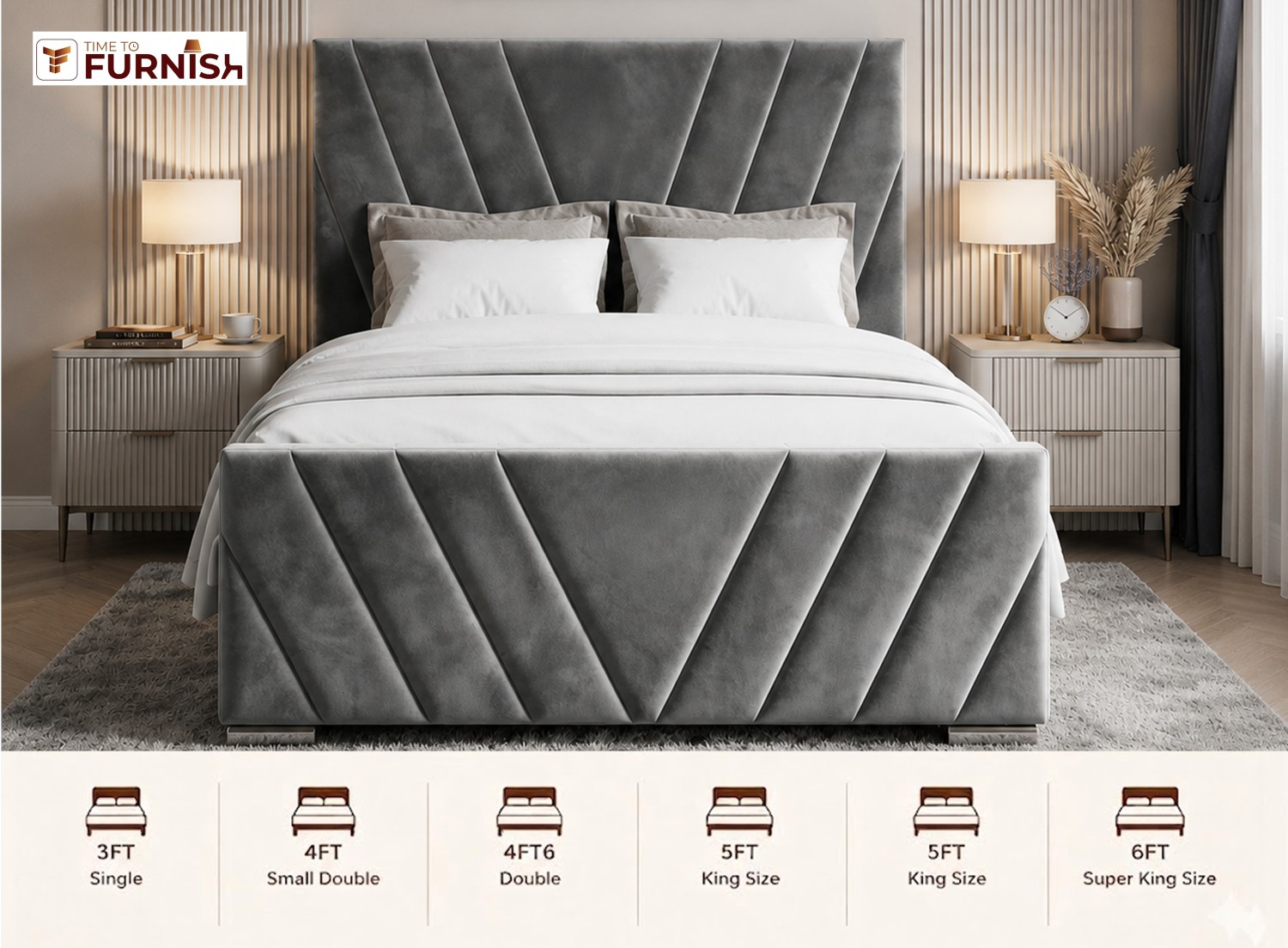 Amira Royal Bed with Optional Ottoman Storage  TTF285