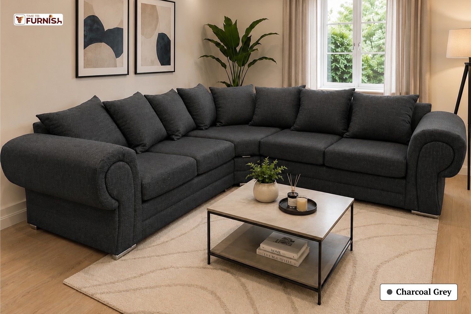 TTF-S-Hanan2618 Luxury Fabric Sofa  Sofa Only (Coffee Table Not Included)