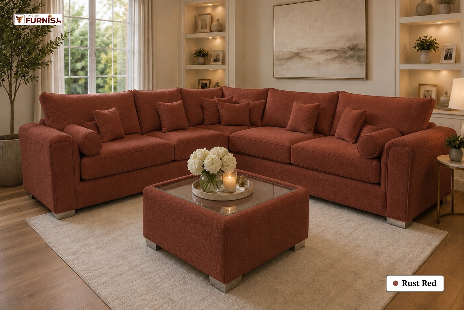 TTF-S-Reem2635 Luxury Fabric Sofa  Sofa Only (Optional Coffee Table Available)