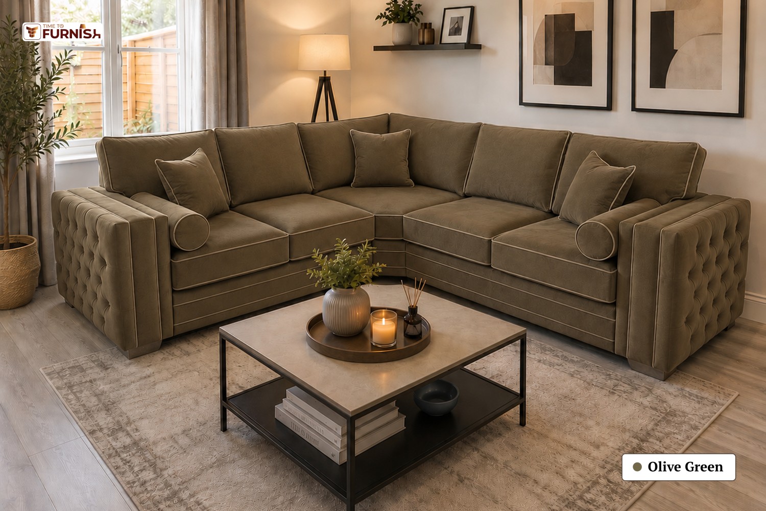 TTF-S-Lulu2625 Luxury Fabric Sofa  Sofa Only (Coffee Table Not Included)