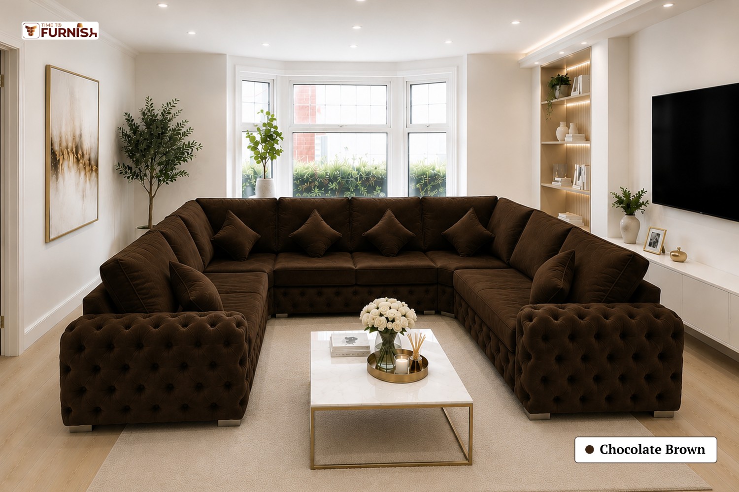 TTF-S-Samira2614 Luxury Fabric Sofa  Sofa Only (Coffee Table Not Included)