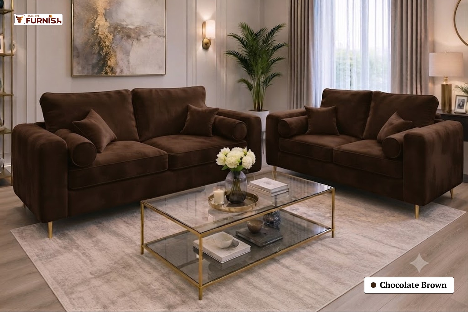 TTF-S-Malika2608 Luxury Fabric Sofa  Sofa Only (Coffee Table Not Included)