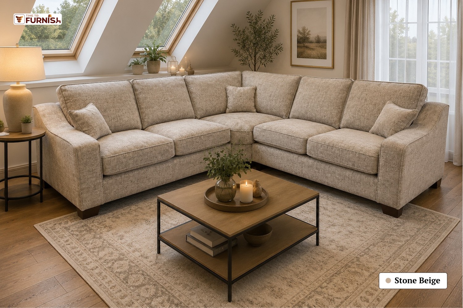 TTF-S-Safiya2631 Luxury Fabric Sofa  Sofa Only (Coffee Table Not Included)