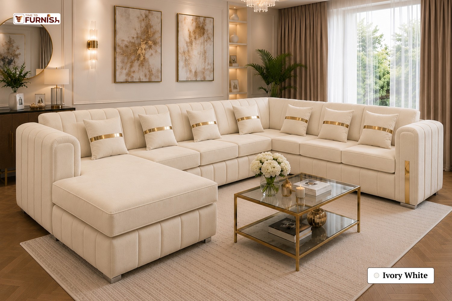 TTF-S-Rayan2610 Luxury Fabric Sofa  Sofa Only (Coffee Table Not Included)