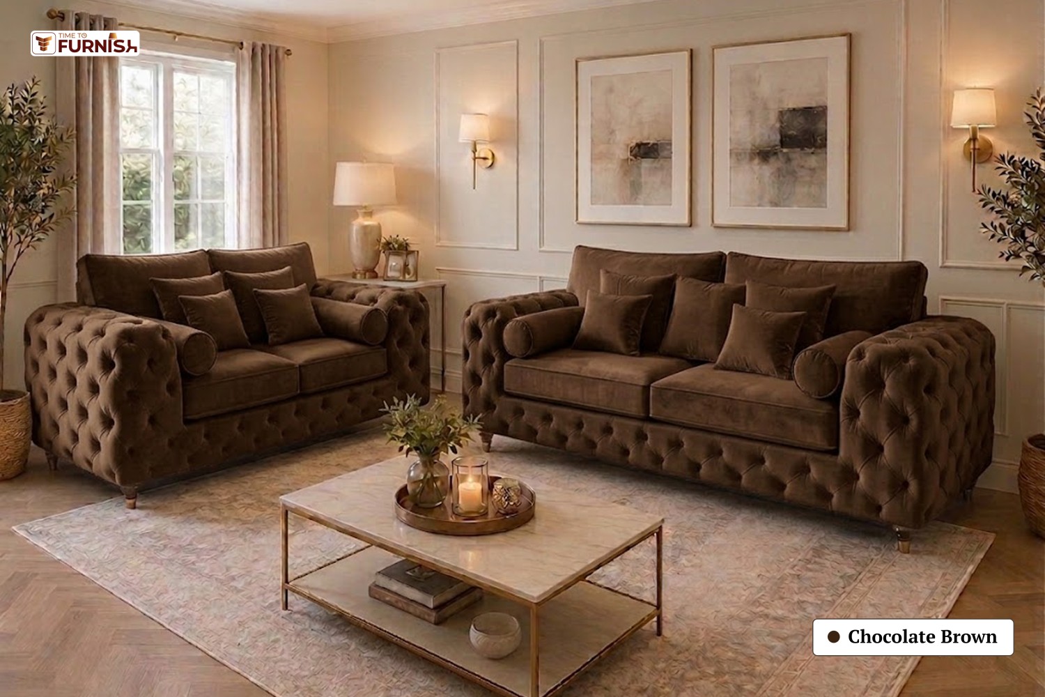 TTF-S-Zahara2626 Luxury Fabric Sofa  Sofa Only (Coffee Table Not Included)