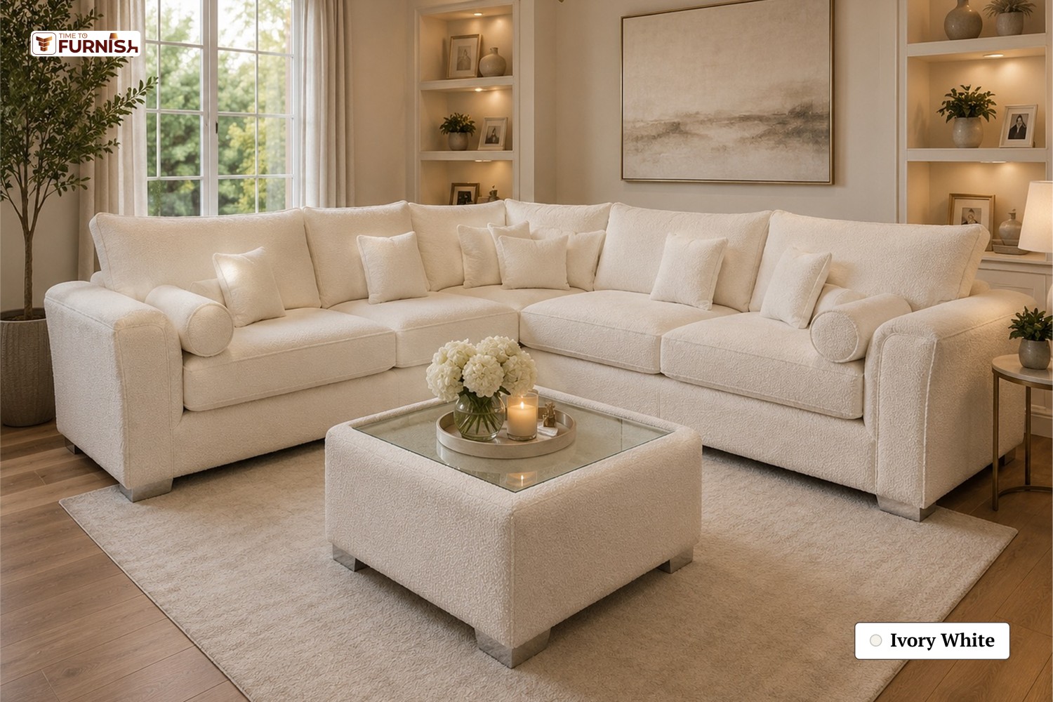 TTF-S-Reem2635 Luxury Fabric Sofa  Sofa Only (Optional Coffee Table Available)
