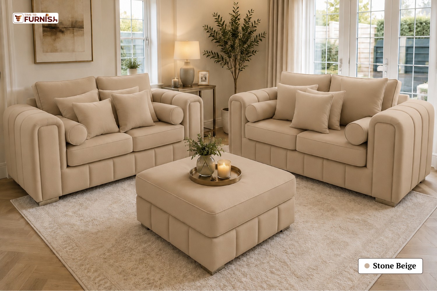 TTF-S-Azhar2627 Luxury Fabric Sofa  Sofa Only (Optional Coffee Table Available)