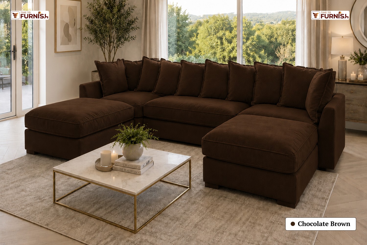 TTF-S-Noura2619 Luxury Fabric Sofa  Sofa Only (Coffee Table Not Included)