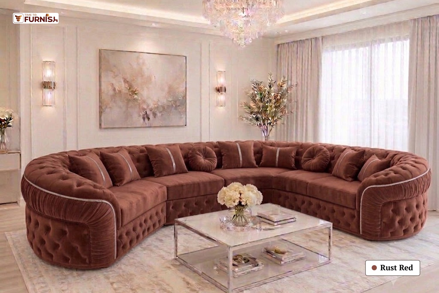 TTF-S-Zahra2605 Luxury Fabric Sofa  Sofa Only (Coffee Table Not Included)