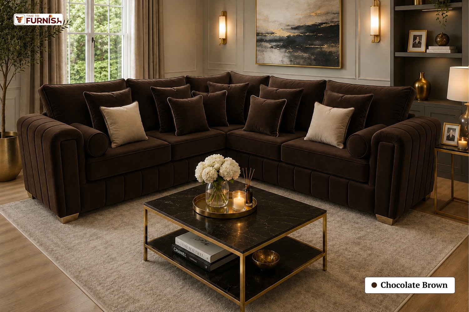 TTF-S-Blossom2636 Luxury Fabric Sofa  Sofa Only (Coffee Table Not Included)