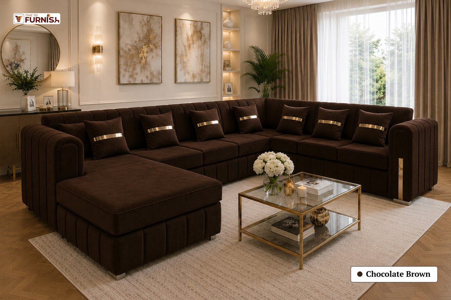 TTF-S-Rayan2610 Luxury Fabric Sofa  Sofa Only (Coffee Table Not Included)
