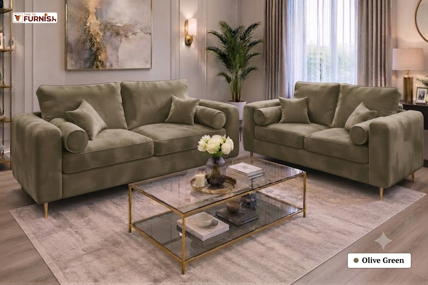 TTF-S-Malika2608 Luxury Fabric Sofa  Sofa Only (Coffee Table Not Included)