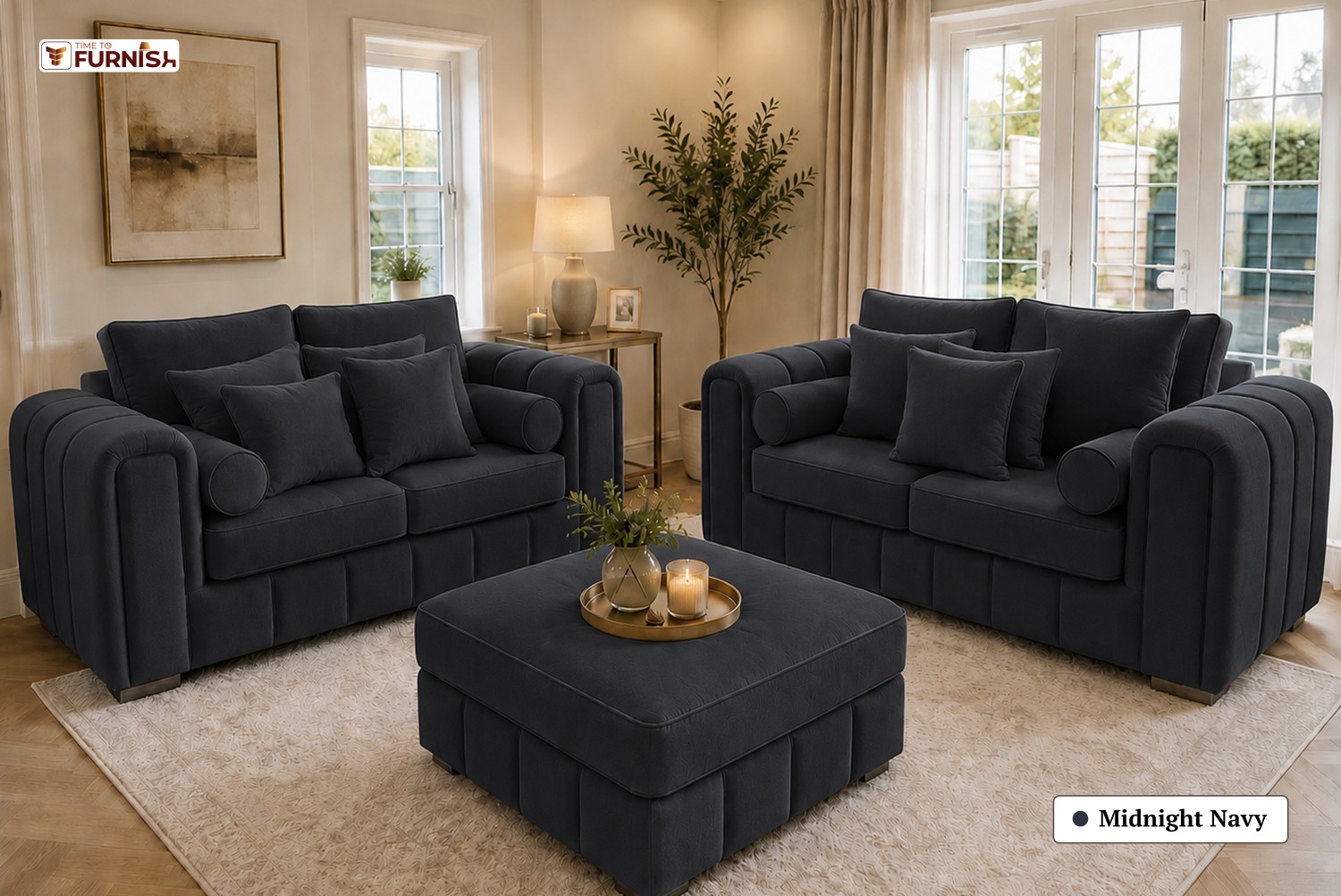 TTF-S-Azhar2627 Luxury Fabric Sofa  Sofa Only (Optional Coffee Table Available)
