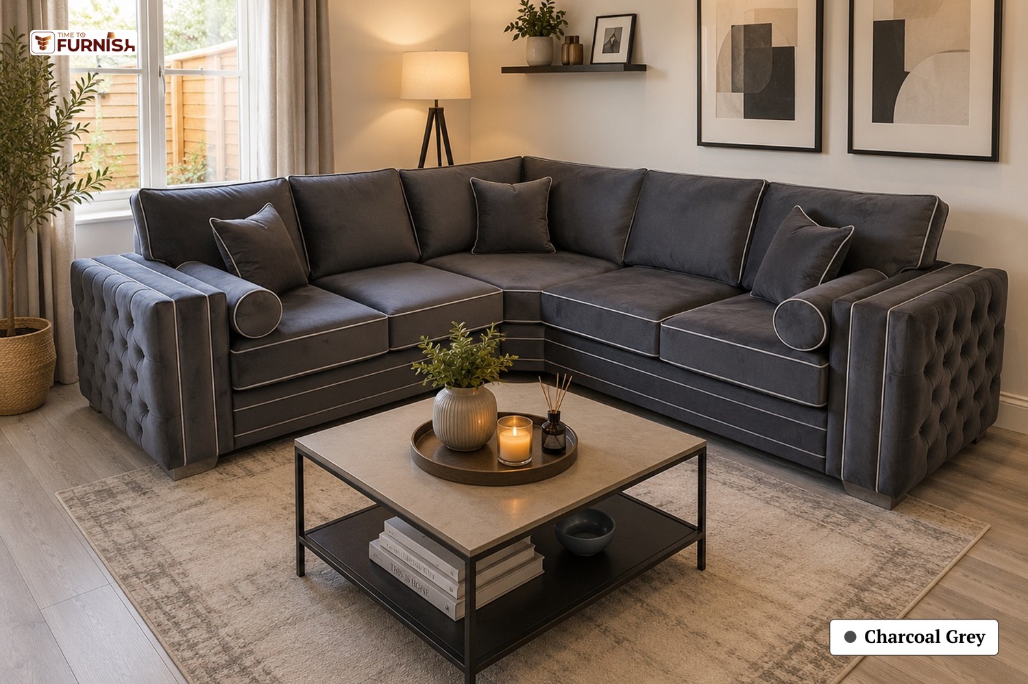 TTF-S-Lulu2625 Luxury Fabric Sofa  Sofa Only (Coffee Table Not Included)
