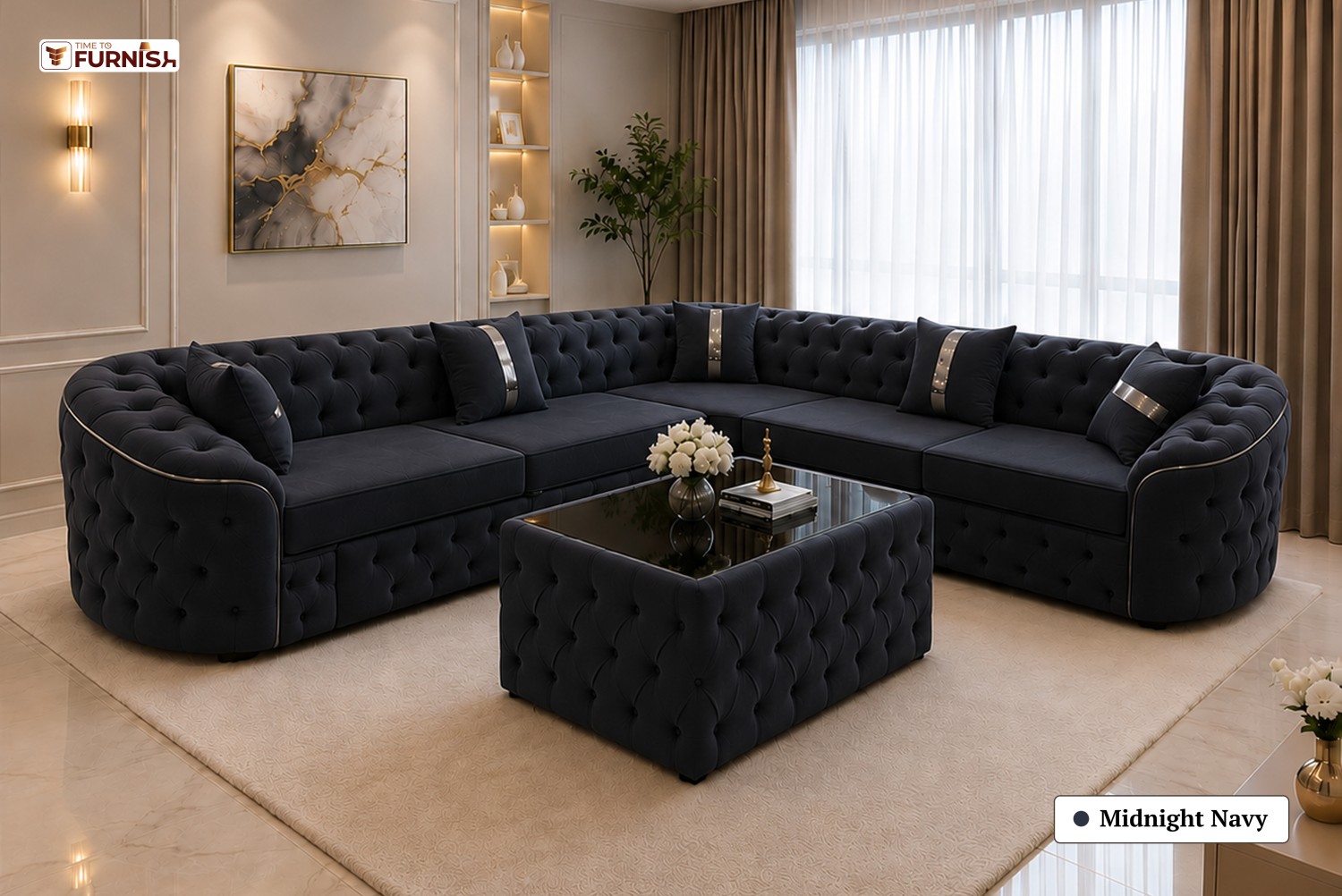 TTF-S-Noor2603 Luxury Fabric Sofa  Sofa Only (Optional Coffee Table Available)
