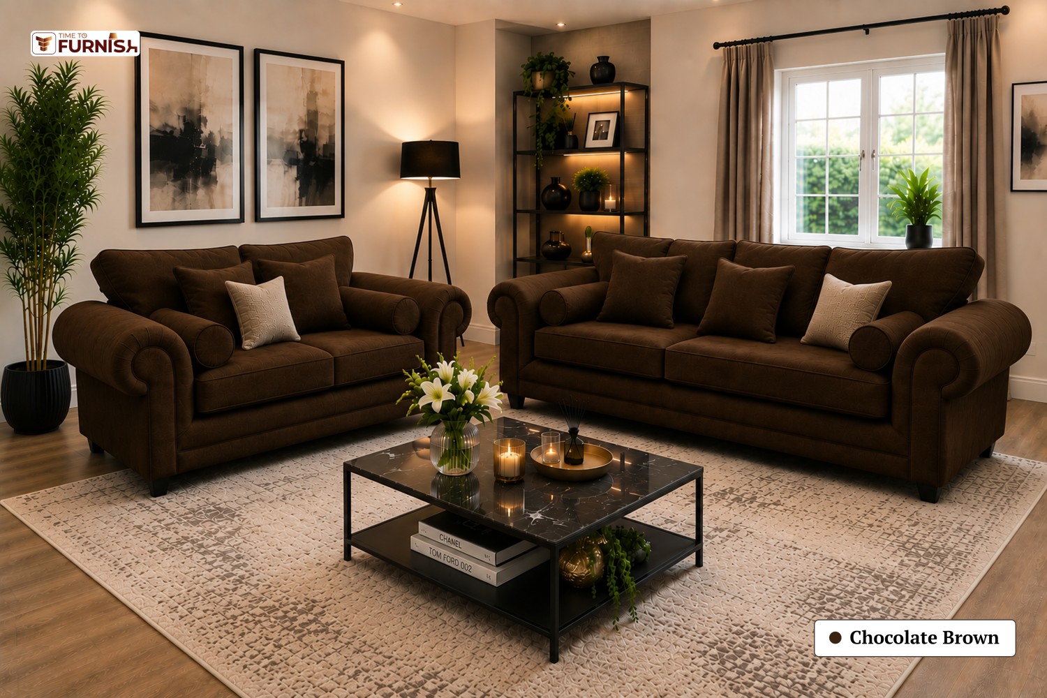 TTF-S-Dalia2633 Luxury Fabric Sofa  Sofa Only (Coffee Table Not Included)