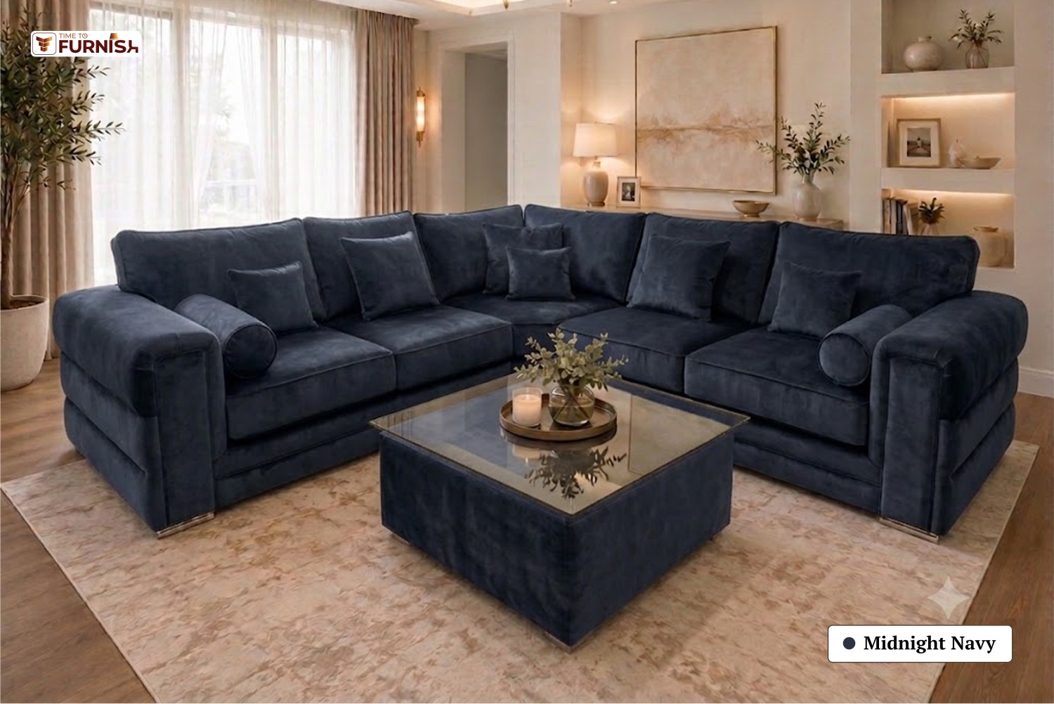 TTF-S-Yasmin2607 Luxury Fabric Sofa  Sofa Only (Optional Coffee Table Available)