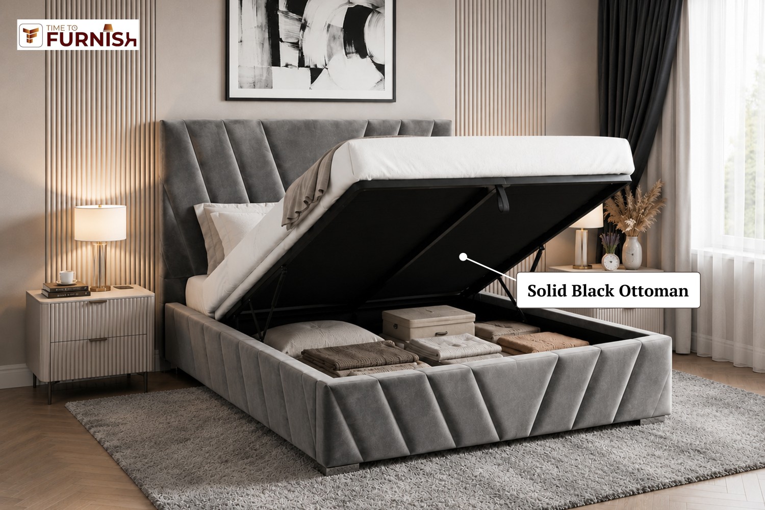 Amira Royal Bed with Optional Ottoman Storage  TTF285