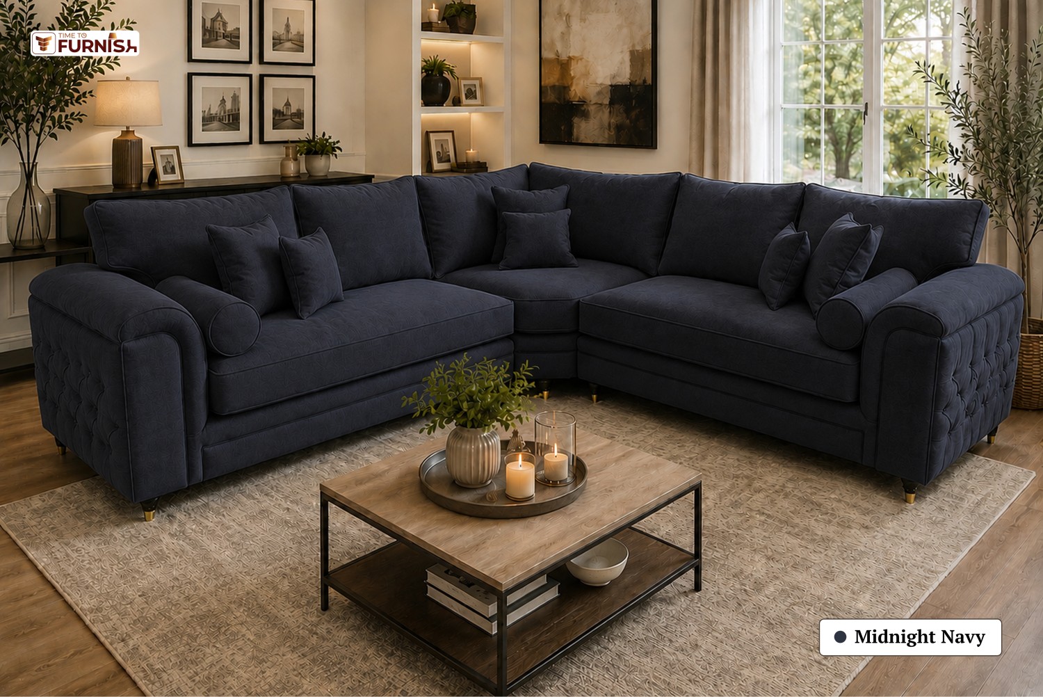 TTF-S-Najma2624 Luxury Fabric Sofa  Sofa Only (Coffee Table Not Included)