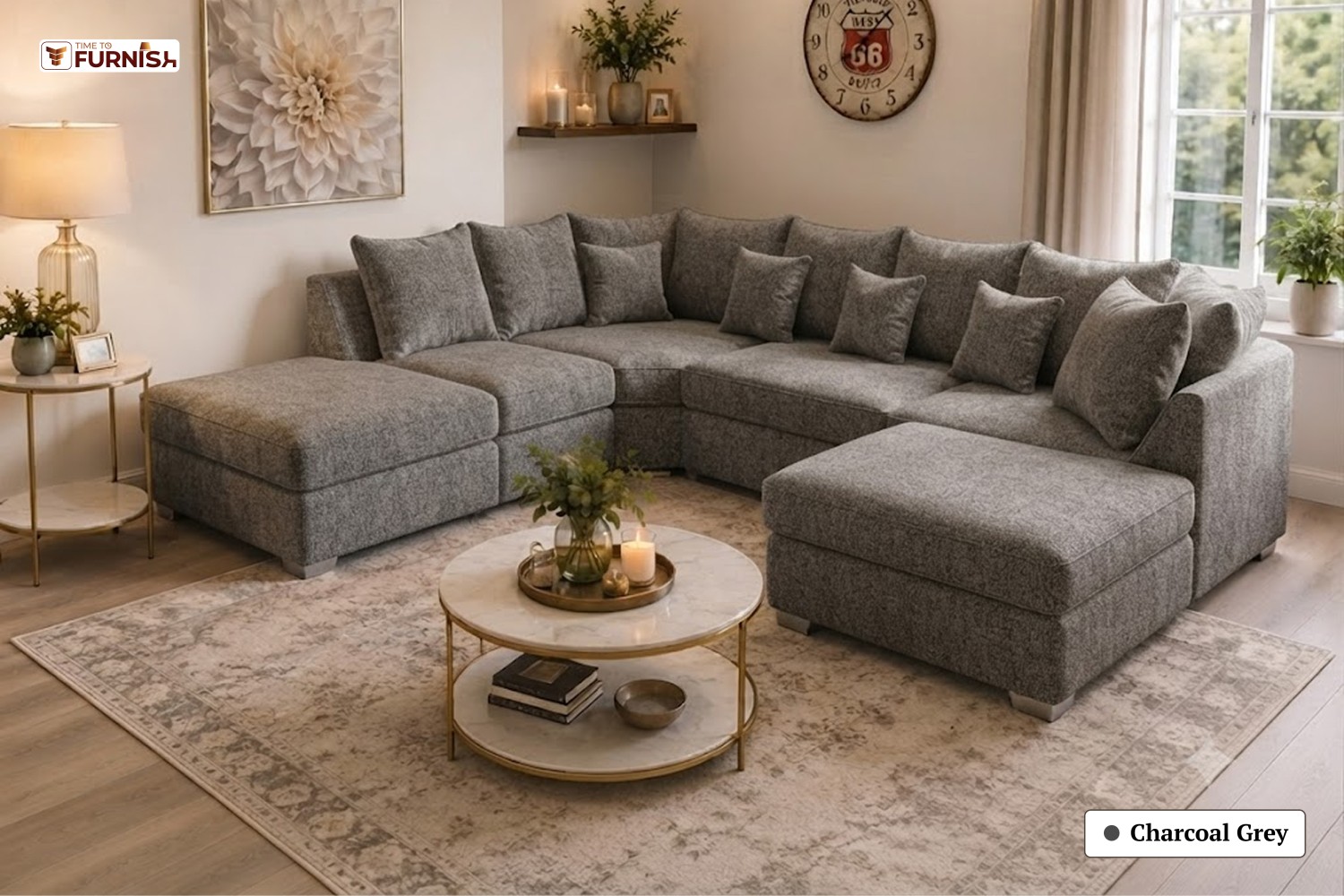 TTF-S-Mahra2630 Luxury Fabric Sofa  Sofa Only (Coffee Table Not Included)