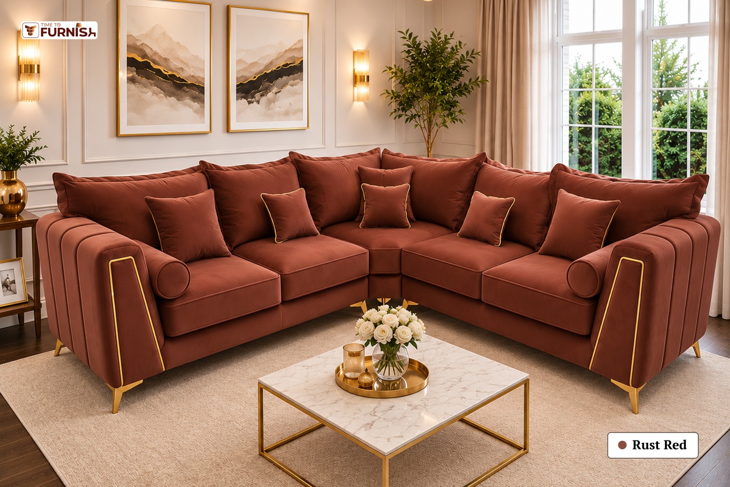 TTF-S-Amal2617 Luxury Fabric Sofa  Sofa Only (Coffee Table Not Included)