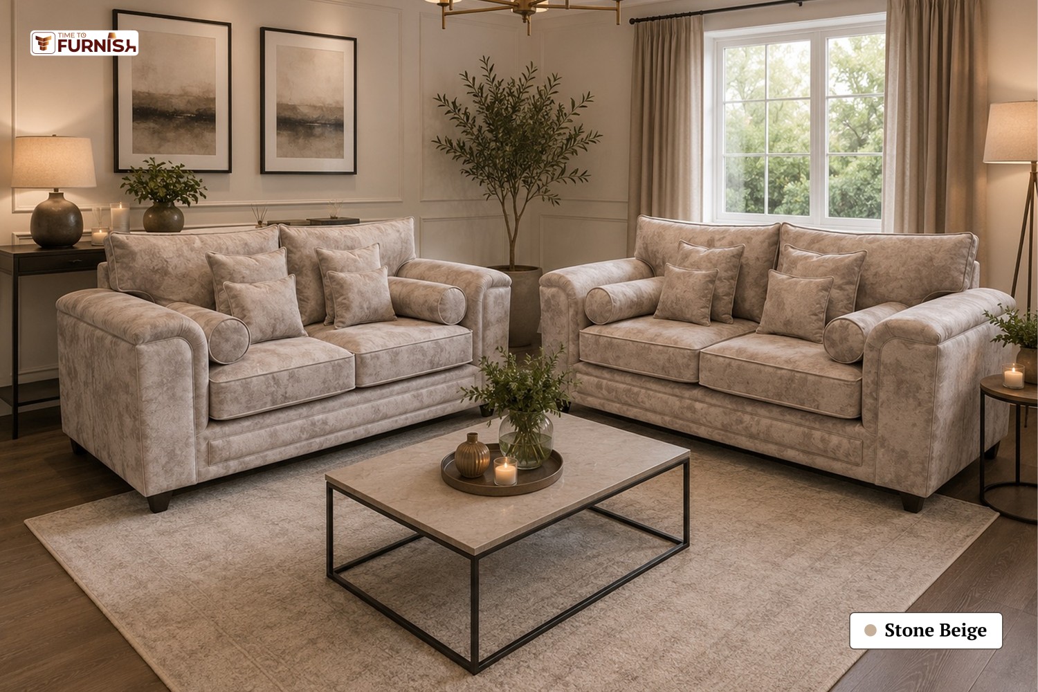TTF-S-Karima2620 Luxury Fabric Sofa  Sofa Only (Coffee Table Not Included)