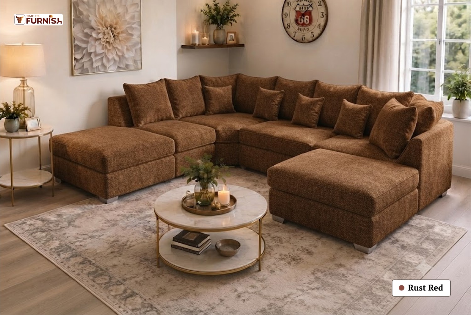 TTF-S-Mahra2630 Luxury Fabric Sofa  Sofa Only (Coffee Table Not Included)