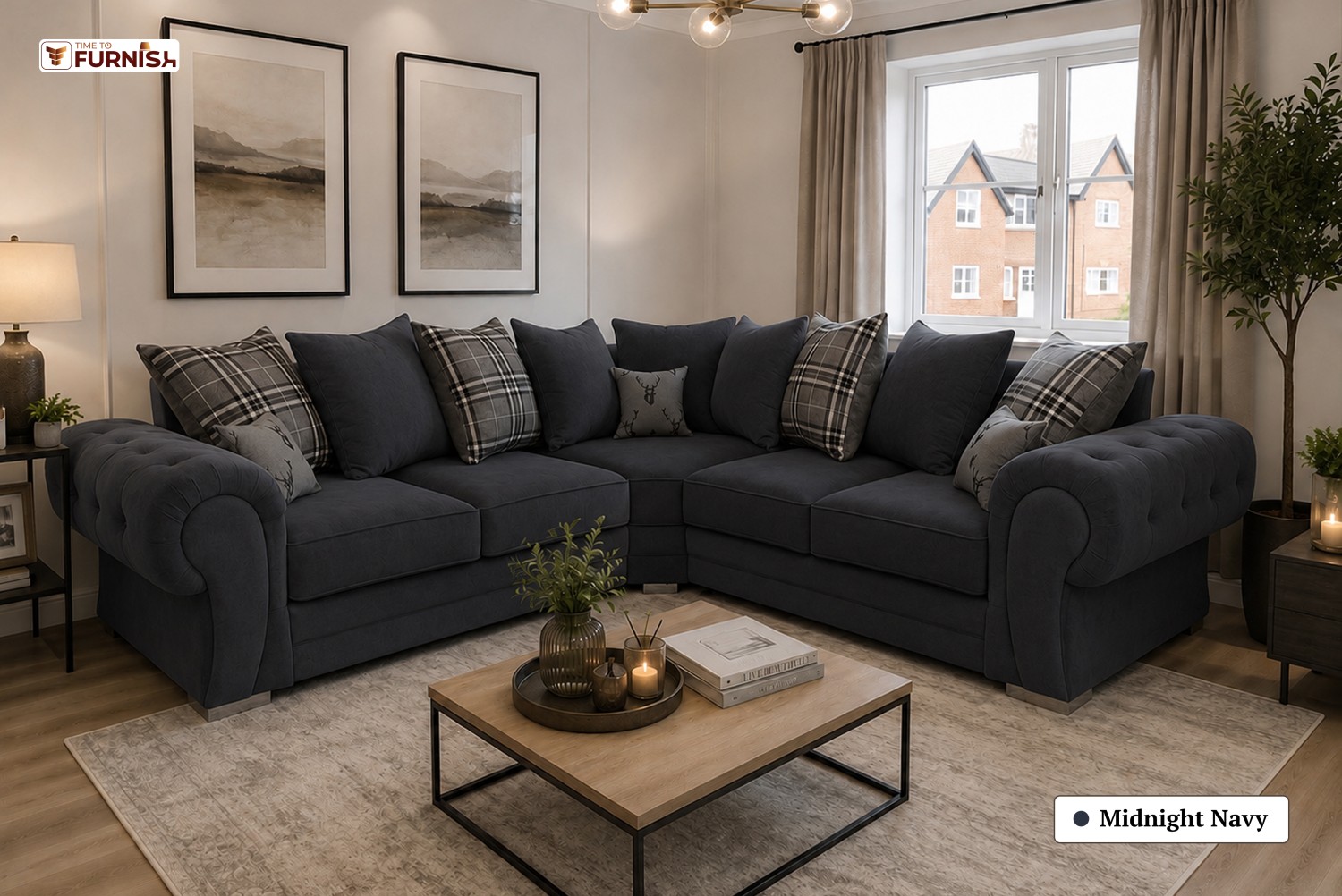 TTF-S-Amina2615 Luxury Fabric Sofa  Sofa Only (Coffee Table Not Included)