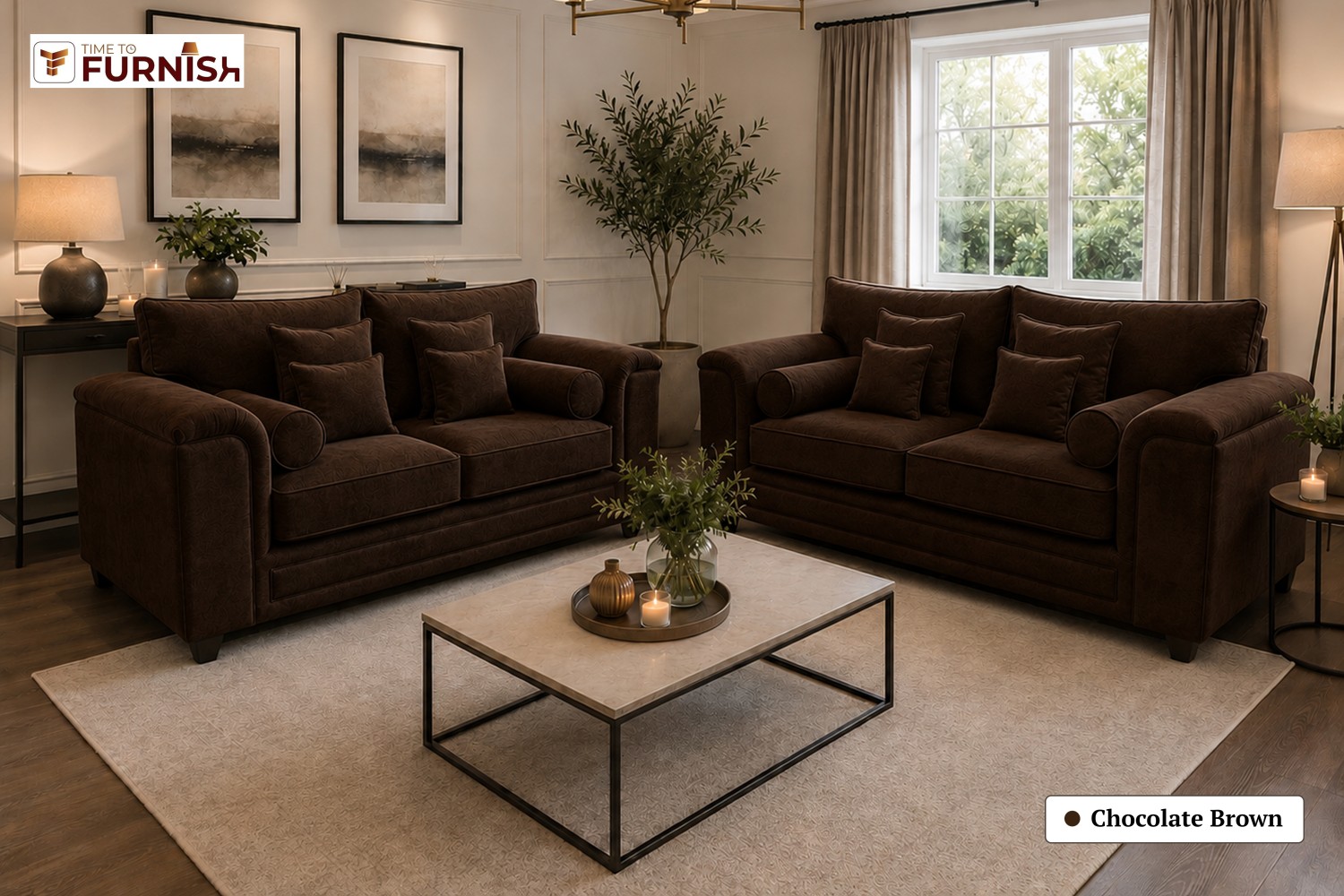 TTF-S-Karima2620 Luxury Fabric Sofa  Sofa Only (Coffee Table Not Included)