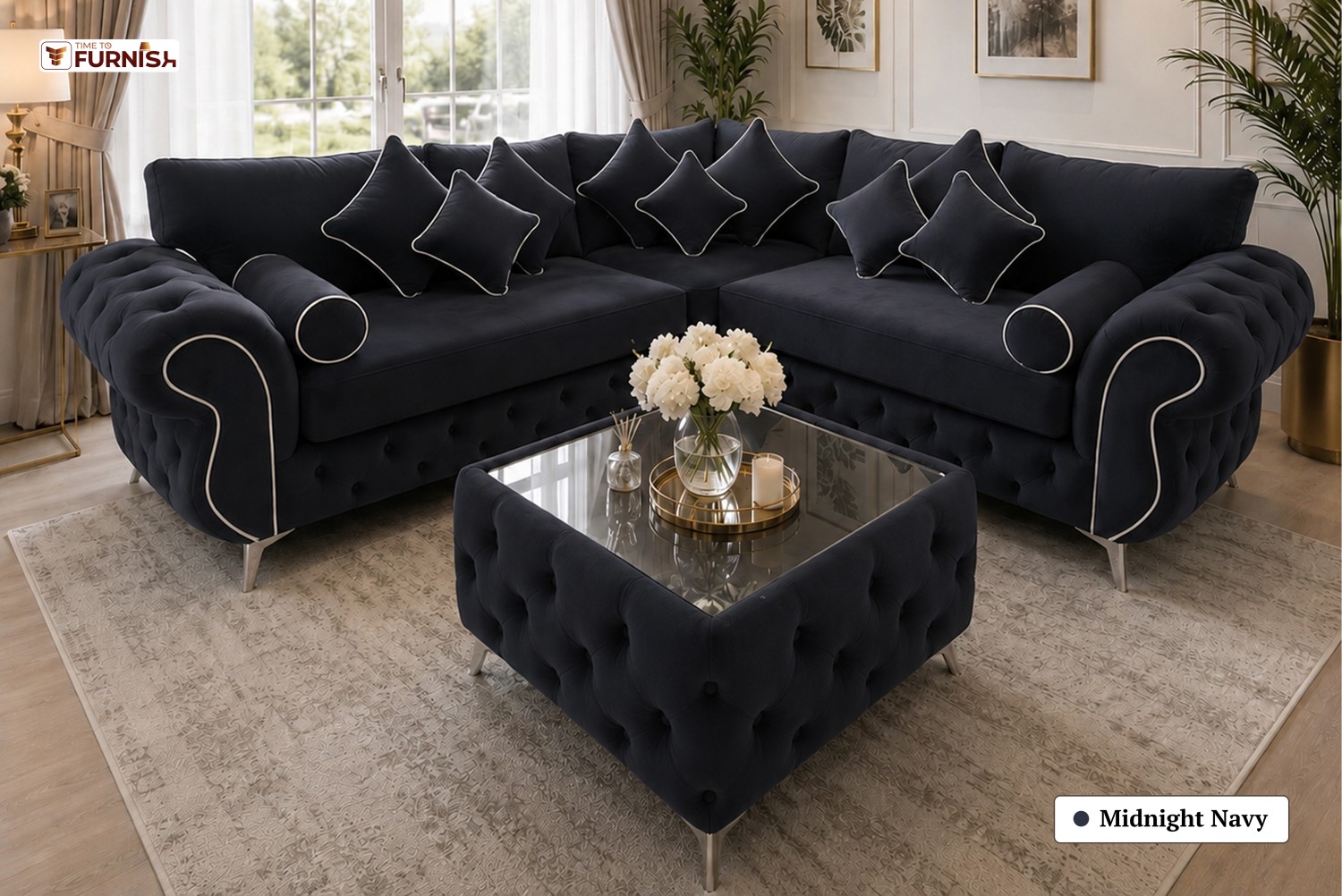 TTF-S-Jannah2609 Luxury Fabric Sofa  Sofa Only (Optional Coffee Table Available)