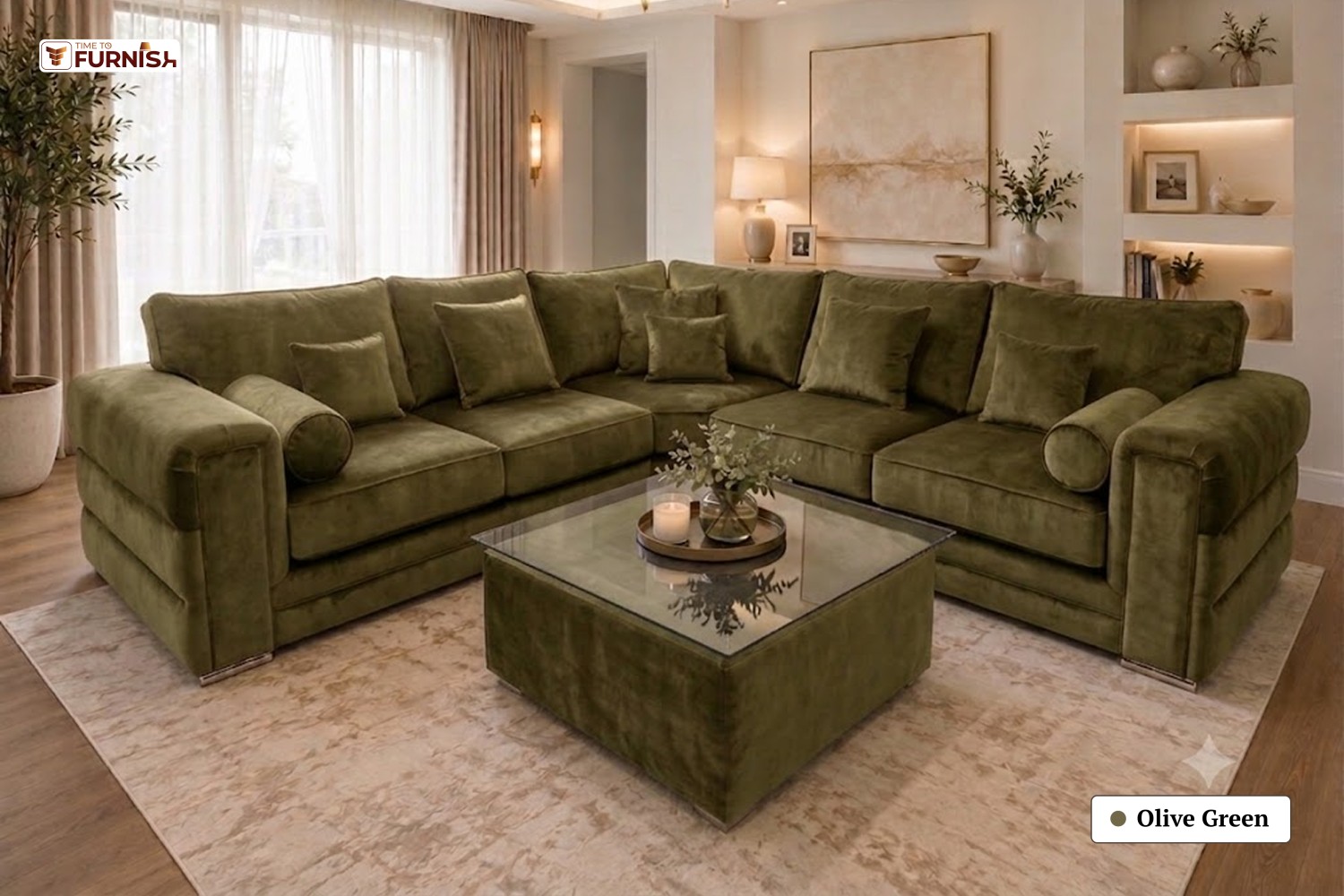 TTF-S-Yasmin2607 Luxury Fabric Sofa  Sofa Only (Optional Coffee Table Available)