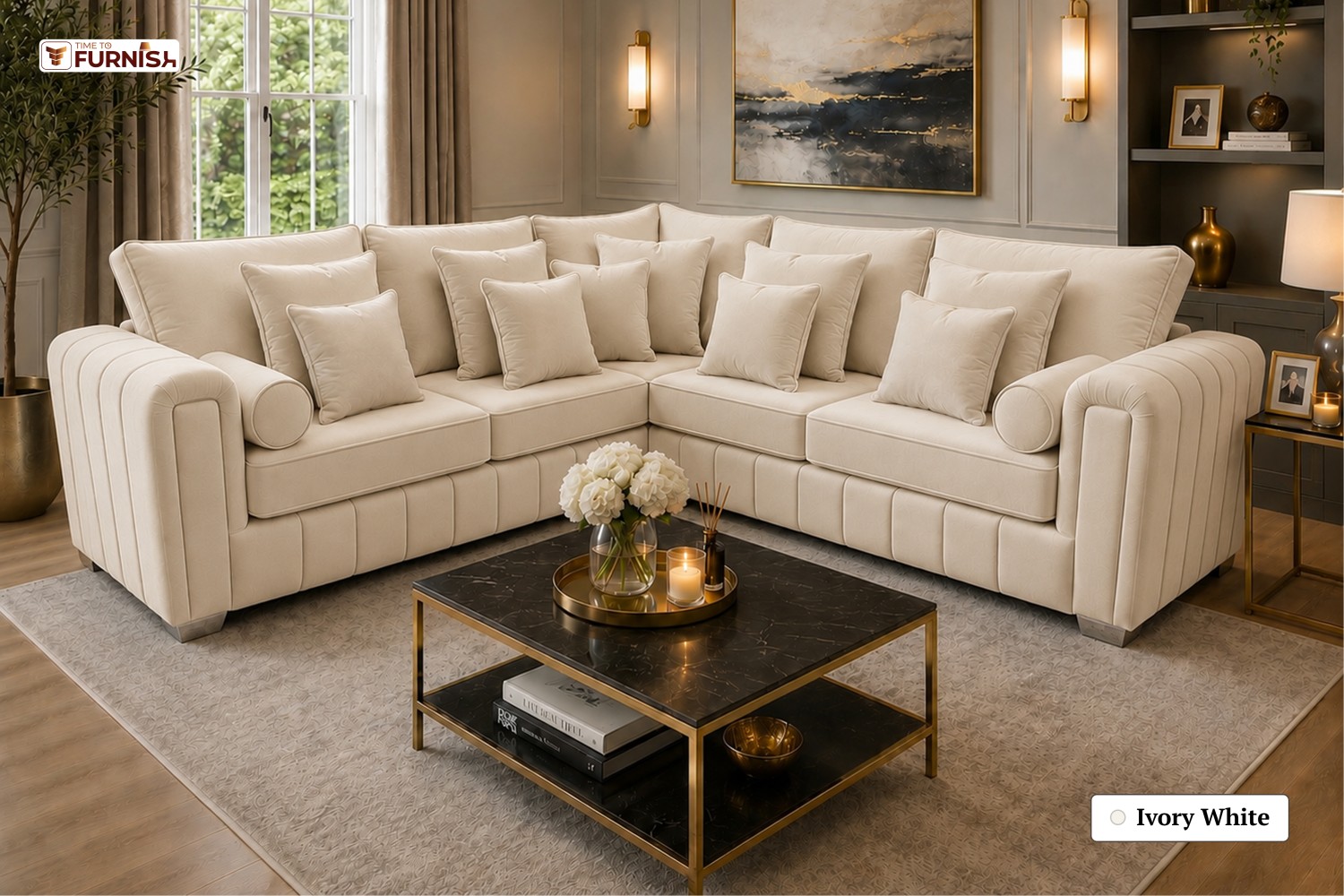 TTF-S-Blossom2636 Luxury Fabric Sofa  Sofa Only (Coffee Table Not Included)