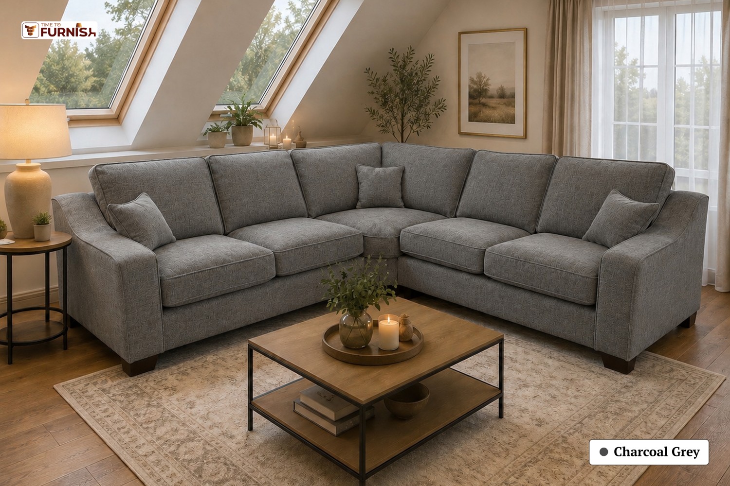 TTF-S-Safiya2631 Luxury Fabric Sofa  Sofa Only (Coffee Table Not Included)