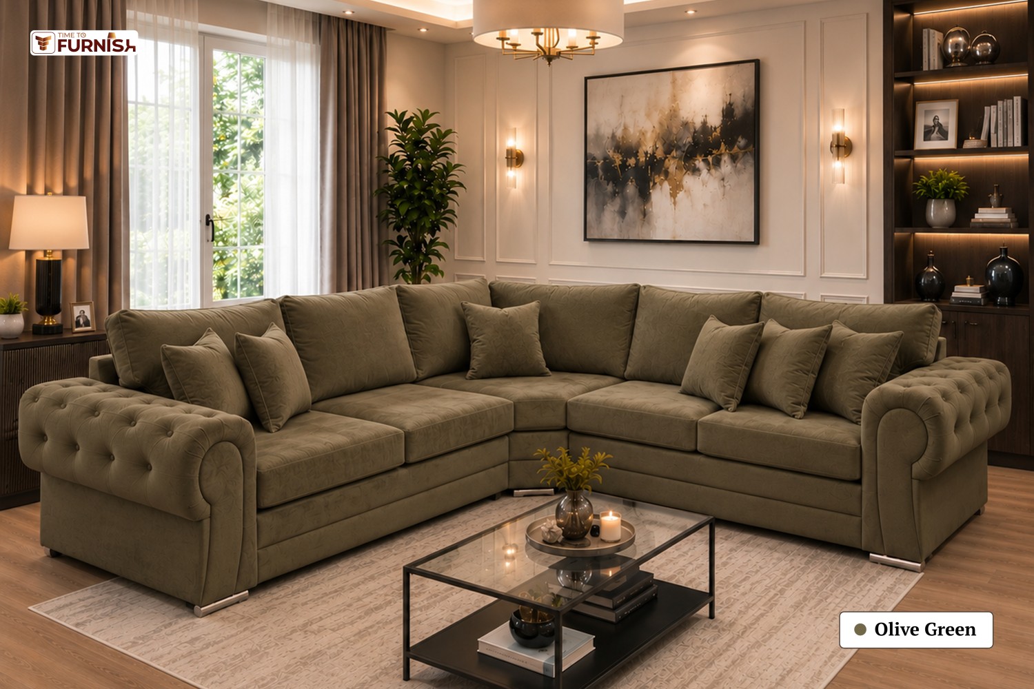 TTF-S-Dana2612 Luxury Fabric Sofa  Sofa Only (Coffee Table Not Included)