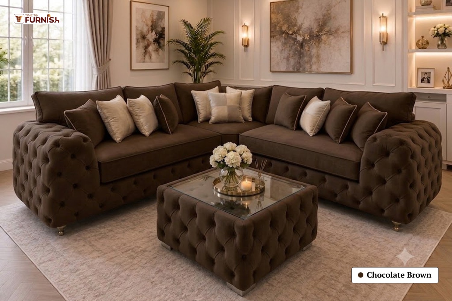 TTF-S-Zayna2611 Luxury Fabric Sofa  Sofa Only (Optional Coffee Table Available)