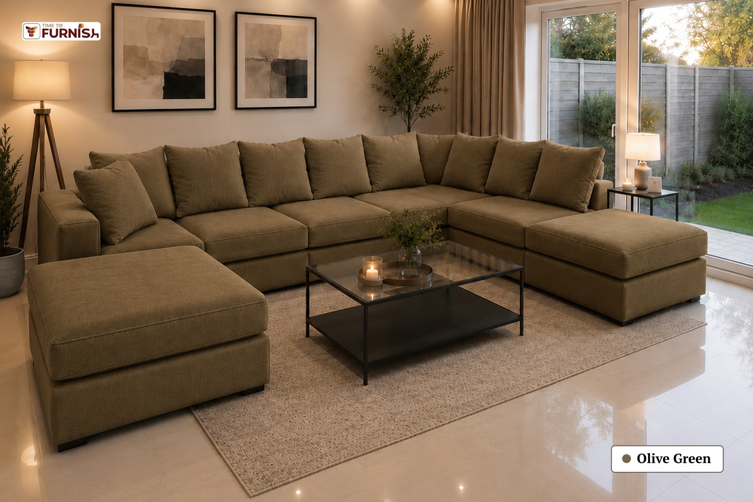 TTF-S-Farah2616 Luxury Fabric Sofa  Sofa Only (Coffee Table Not Included)