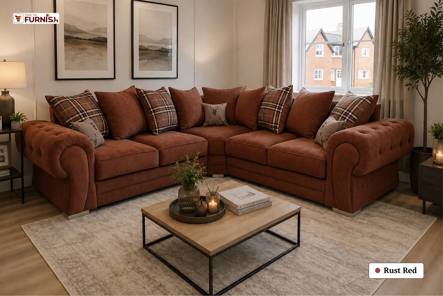 TTF-S-Amina2615 Luxury Fabric Sofa  Sofa Only (Coffee Table Not Included)